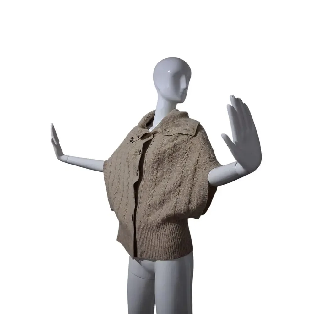 Margaret OLeary Quiet Luxury Womens Small Wool Cashmere‎ Cable Knit Prep Sweater